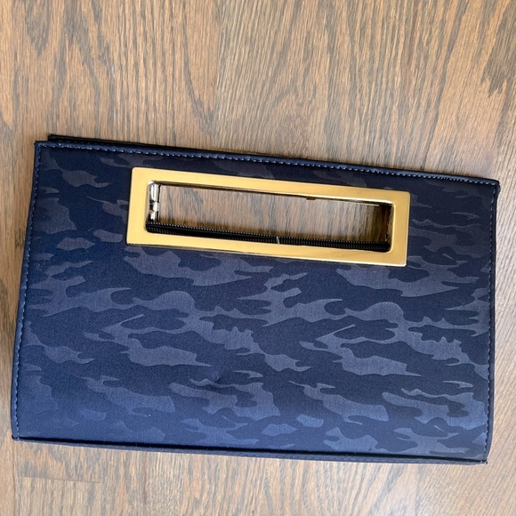 NWOT. Call It Spring Beautiful Navy and Gold Clutch. - Picture 2 of 6